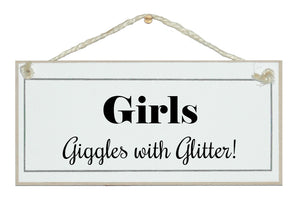 Girls, giggles with glitter